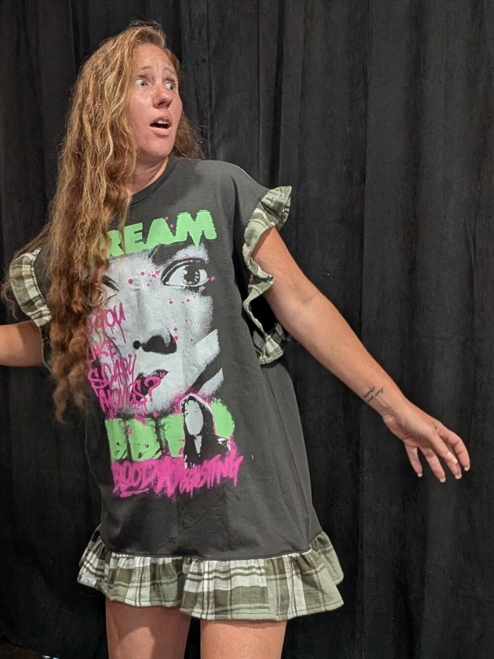 Upcycled Band Tee Dress - Scream